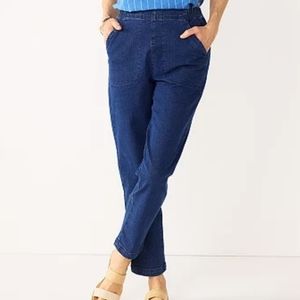 Croft&Barrow The Classic Pull-On Jean Blue Short 2X Pant XXL